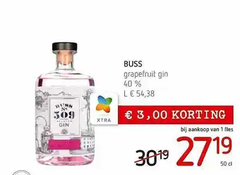 Buss Grapefruit Gin 40% € 3,00 Korting