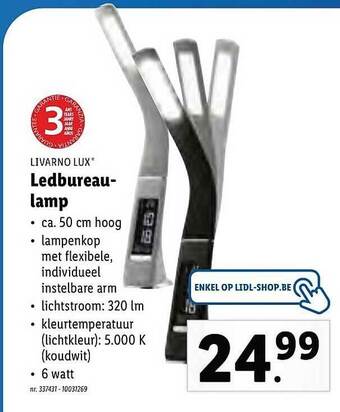 Lidl Livarno Lux Ledbureaulamp aanbieding