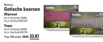 Bolsius Gotische Kaarsen Wijnrood Of Taupe