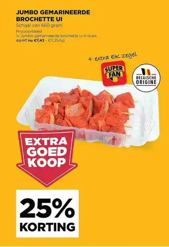 Jumbo Jumbo Gemarineerde Brochette Ui 25% Korting aanbieding