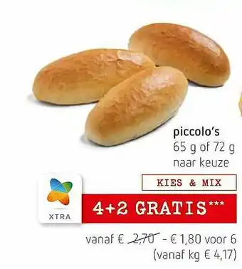 Spar Colruyt Piccolo's 4+2 Gratis aanbieding