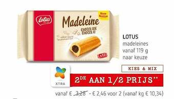 Spar Colruyt Lotus Madeleines aanbieding