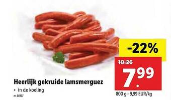 Lidl Heerlijk Gekruide Lamsmerguez aanbieding