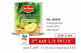 Spar Colruyt Del Monte Fruitconserven 227g aanbieding