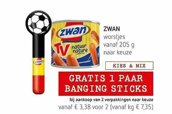 Spar Colruyt Zwan Worstjes 205g aanbieding