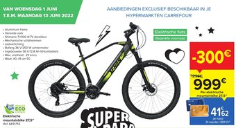 Carrefour Elektrische mountainbike 27,5" aanbieding