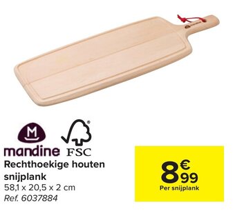 Carrefour Mandine Rechthoekige houten snijplank aanbieding