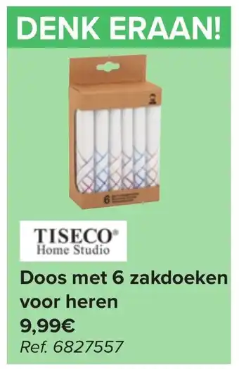 Tiseco Home Studio Doos met 6 zakdoeken voor heren