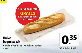 Lidl Halve Baguette Wit 125g aanbieding