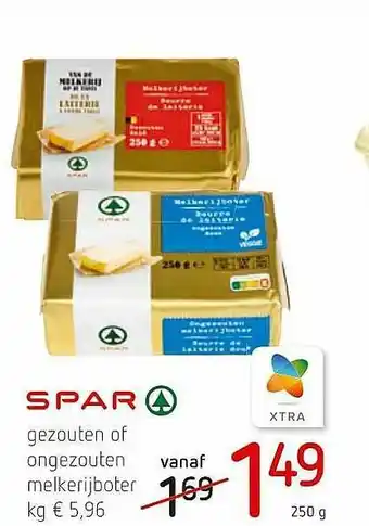 Spar Gezouten Of Ongezouten Melkerijboter 250g