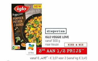 Spar Colruyt Iglo Veggie Love 300g aanbieding