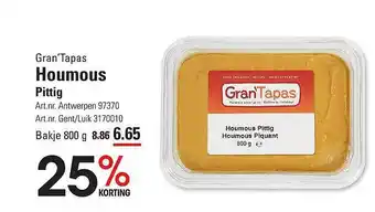 ISPC Gran'Tapas Houmous Pittig 25% Korting aanbieding