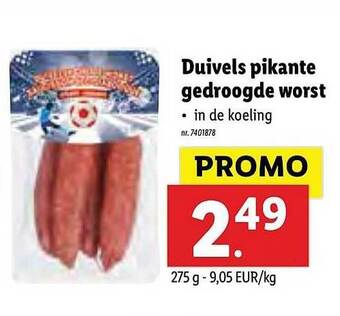 Lidl Duivels Pikante Gedroogde Worst aanbieding