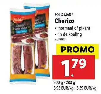 Lidl Sol & Mar Chorizo 200g aanbieding