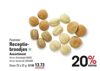 Pastridor Receptiebroodjes 20% Korting