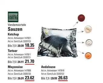 Vandemoortele Sauzen Ketchup, Tartaar, Mayonaise Of Andalouse