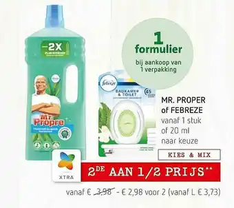 Spar Colruyt Mr. Proper Of Febreeze aanbieding