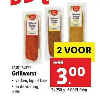 Lidl Saint Alby Grillworst aanbieding