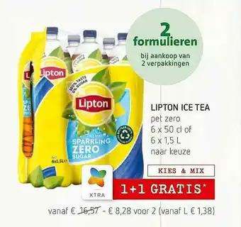 Spar Colruyt Lipton Ice Tea Pet Zero aanbieding
