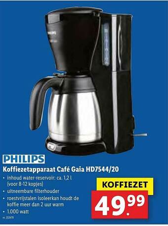 Philips Koffiezetapparaat Cafe Gaia Hd7544-20