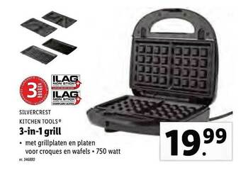 Lidl Silvercrest Kitchen Tools 3-in-1 Grill aanbieding