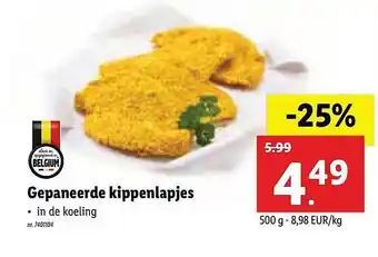 Lidl Gepaneerde Kippenlapjes 500g aanbieding