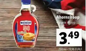 Lidl Mcennedy Ahornsiroop 250ml aanbieding