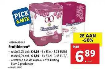 Lidl Hoegaarden Fruitbieren aanbieding