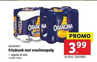 Lidl Orangina Frisdrank Met Vruchtenpulp aanbieding