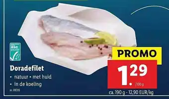 Lidl Doradefilet 100g aanbieding