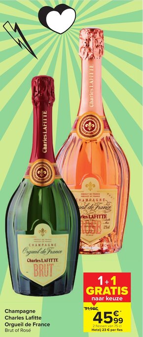 Carrefour Champagne Charles Lafitte Orgueil de France aanbieding