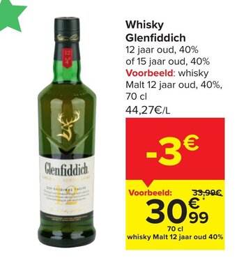 Carrefour Whisky Glenfiddich aanbieding