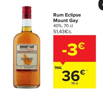 Carrefour Rum Eclipse Mount Gay aanbieding