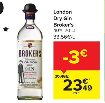 Carrefour London Dry Gin Broker's aanbieding