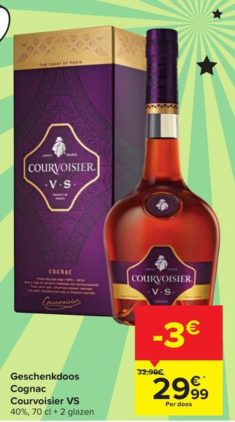 Carrefour Geschenkdoos Cognac Courvoisier VS aanbieding