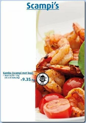 Gamba scampi met kop