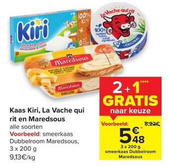 Carrefour Kaas Kiri, La Vache qui rit en Maredsous aanbieding