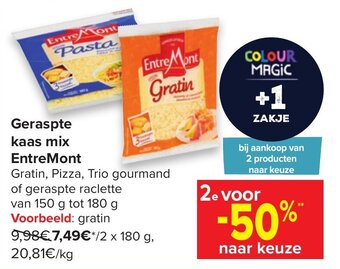 Carrefour Geraspte kaas mix EntreMont aanbieding