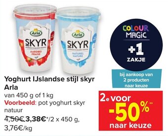 Carrefour Yoghurt IJslandse stijl skyr Arla aanbieding