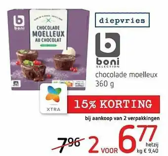 Spar Colruyt Chocolade moelleux aanbieding