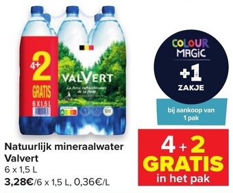 Carrefour Natuurlijk mineraalwater Valvert aanbieding