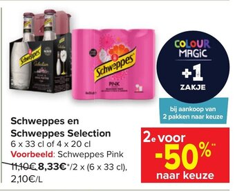 Carrefour Schweppes en Schweppes Selection aanbieding