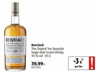 Colruyt Benriach the original ten speyside single malt scotch whisky aanbieding