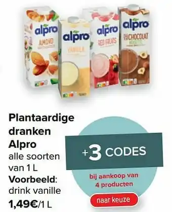 Carrefour Market Alpro drink vanille aanbieding