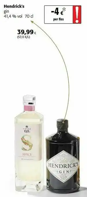 Colruyt Hendrick`s gin aanbieding