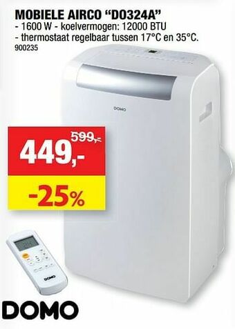 Hubo Domo elektro mobiele airco do324a aanbieding