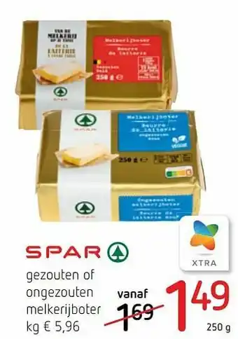 Spar Colruyt Gezouten of ongezouten melkerijboter aanbieding