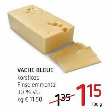 Spar Colruyt Vache bleue korstloze finse emmental aanbieding