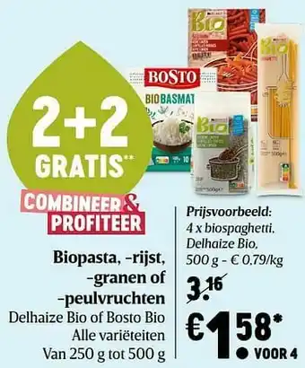 Delhaize Biospaghetti delhaize bio aanbieding