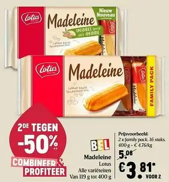 Delhaize Madeleine lotus aanbieding